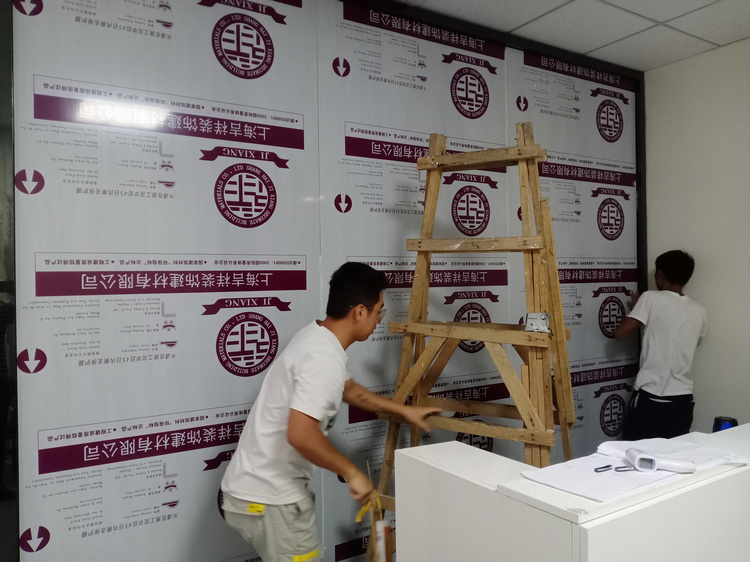 公司前臺鋁塑板logo墻設(shè)計、公司前臺鋁塑板形象墻制作
